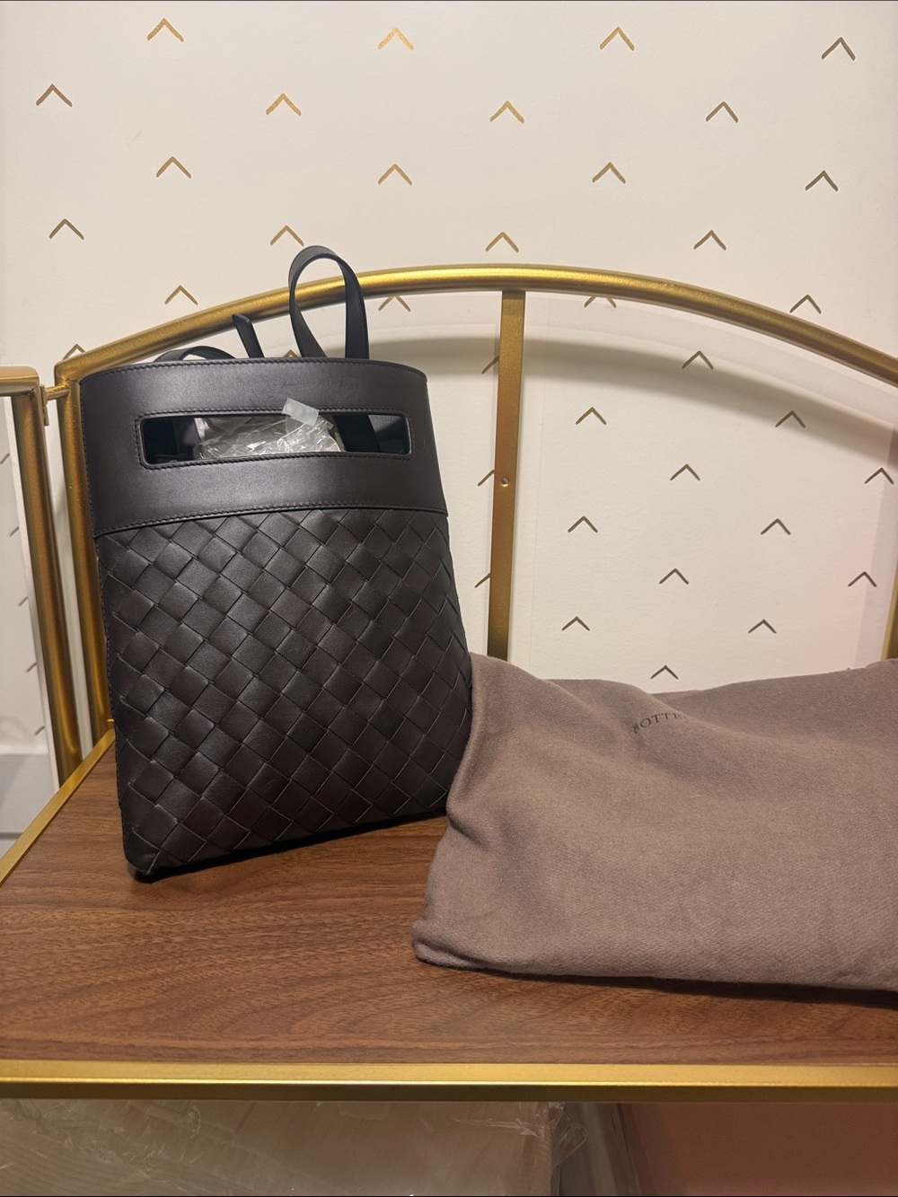 Bottega Veneta Intreciatto Dark Brown Woven Leather Crossbody Bag